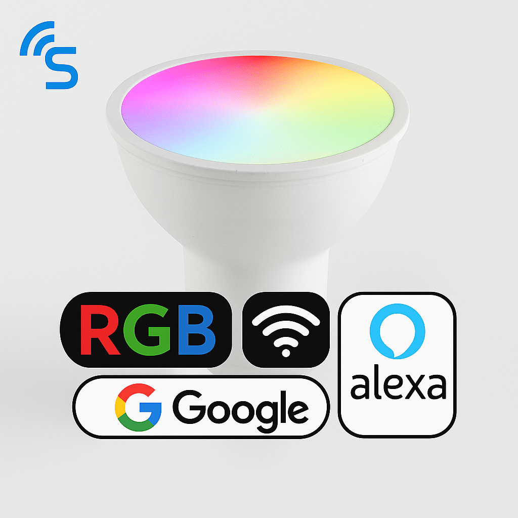 WiFi RGB+CCT 2700K - 6500K | GU10 LED Dimmable SpotLight Bulb | 5W 350 Lumens - LightHub Direct
