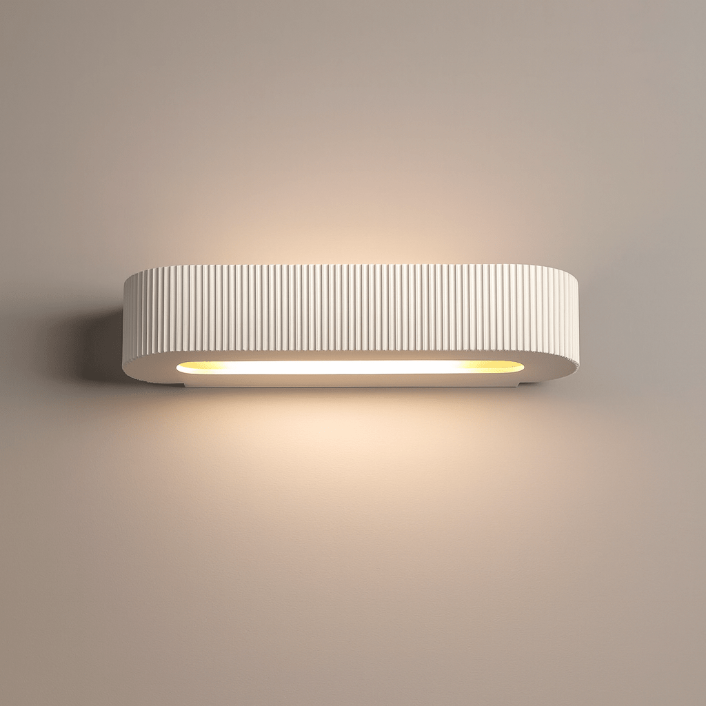 MELBURY LED Half Moon Paintable Plaster Wall Uplighter Light | E14 SES | Up Down Light Effect | 2700K Warm White Dimmable - LightHub Direct