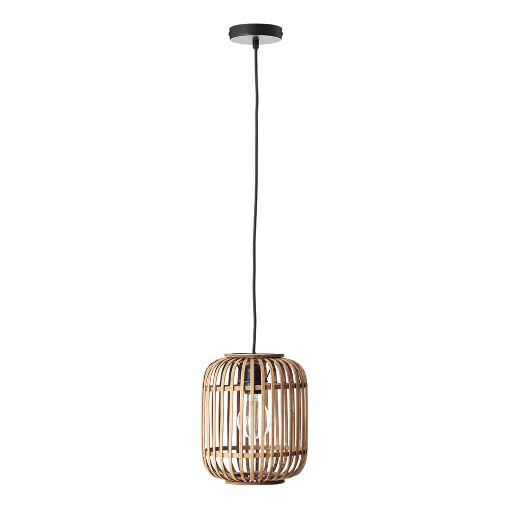 Mathias Cage Pendant Ceiling Light | E27 | Nautral Bamboo