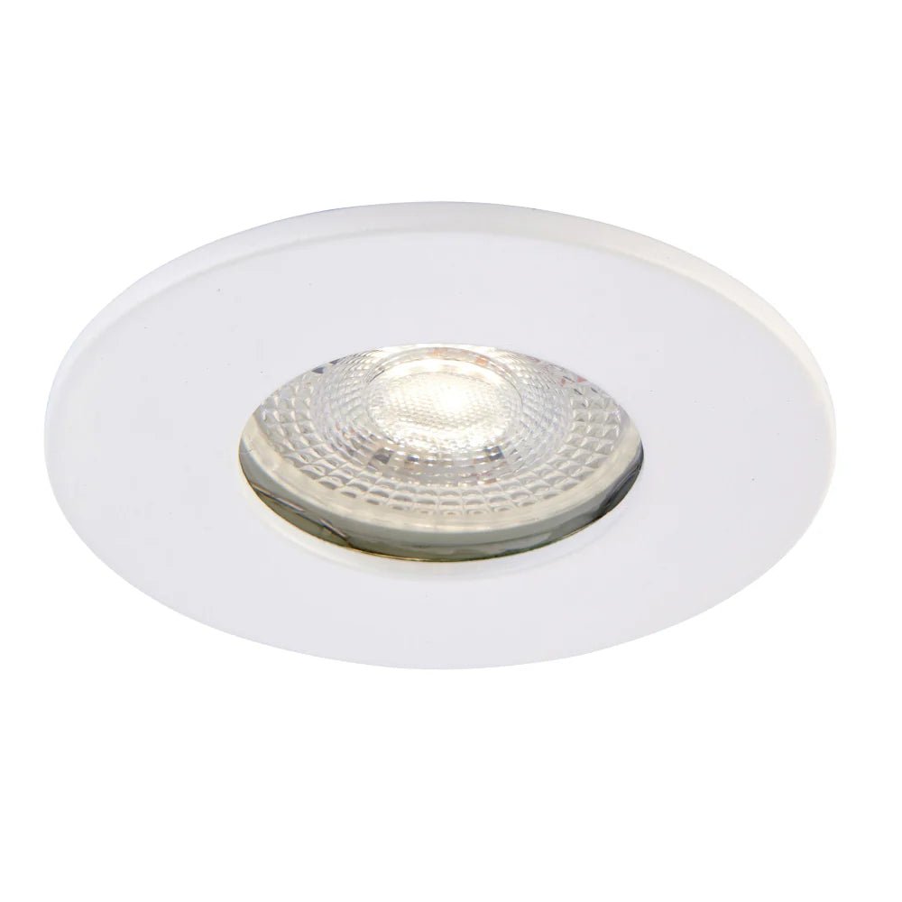 Smart WiFi RGB+CCT Fire Rated Downlight | Alexa & Google | GU10 IP65 | Matt White - LightHub Direct