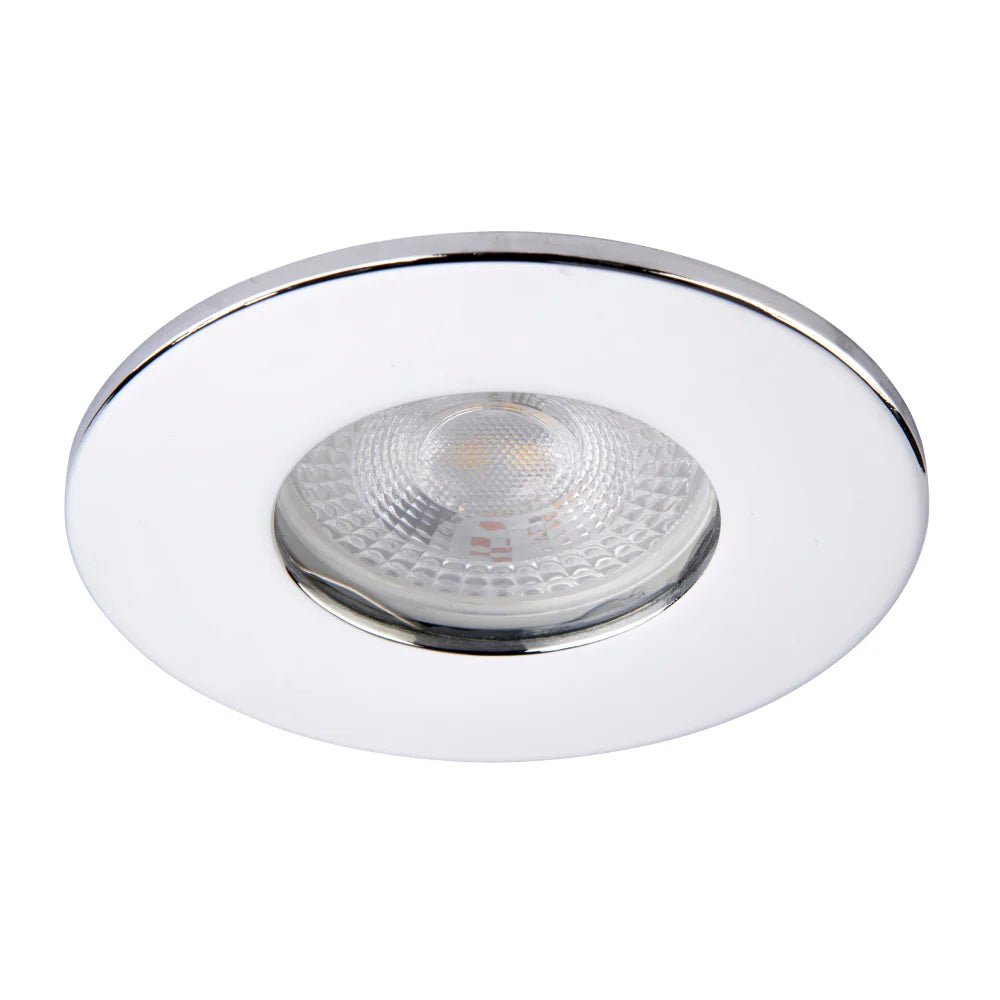 Smart WiFi RGB+CCT Fire Rated Downlight | Alexa & Google | GU10 IP65 | Polished Chrome - LightHub Direct