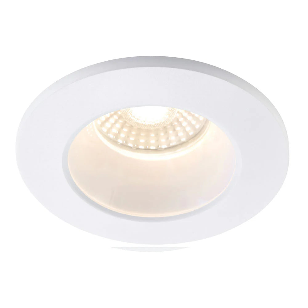 4CCT Fire Rated Dimmable Anti-Glare Downlight | LED 5-7W 650lm | CCT Tri-Colour | IP65 | White