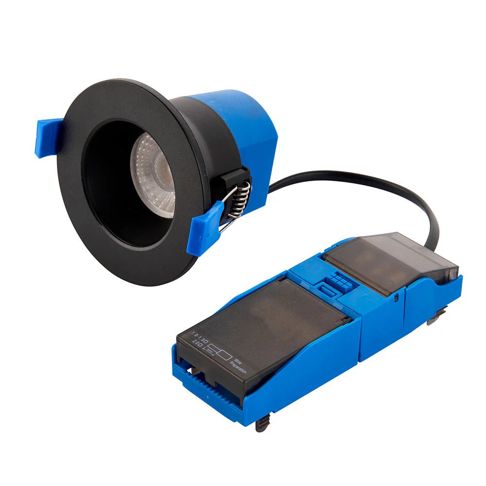 4CCT Fire Rated Dimmable Anti - Glare Downlight | LED 5 - 7W 650lm | CCT Tri - Colour | IP65 | Matt Black - LightHub Direct