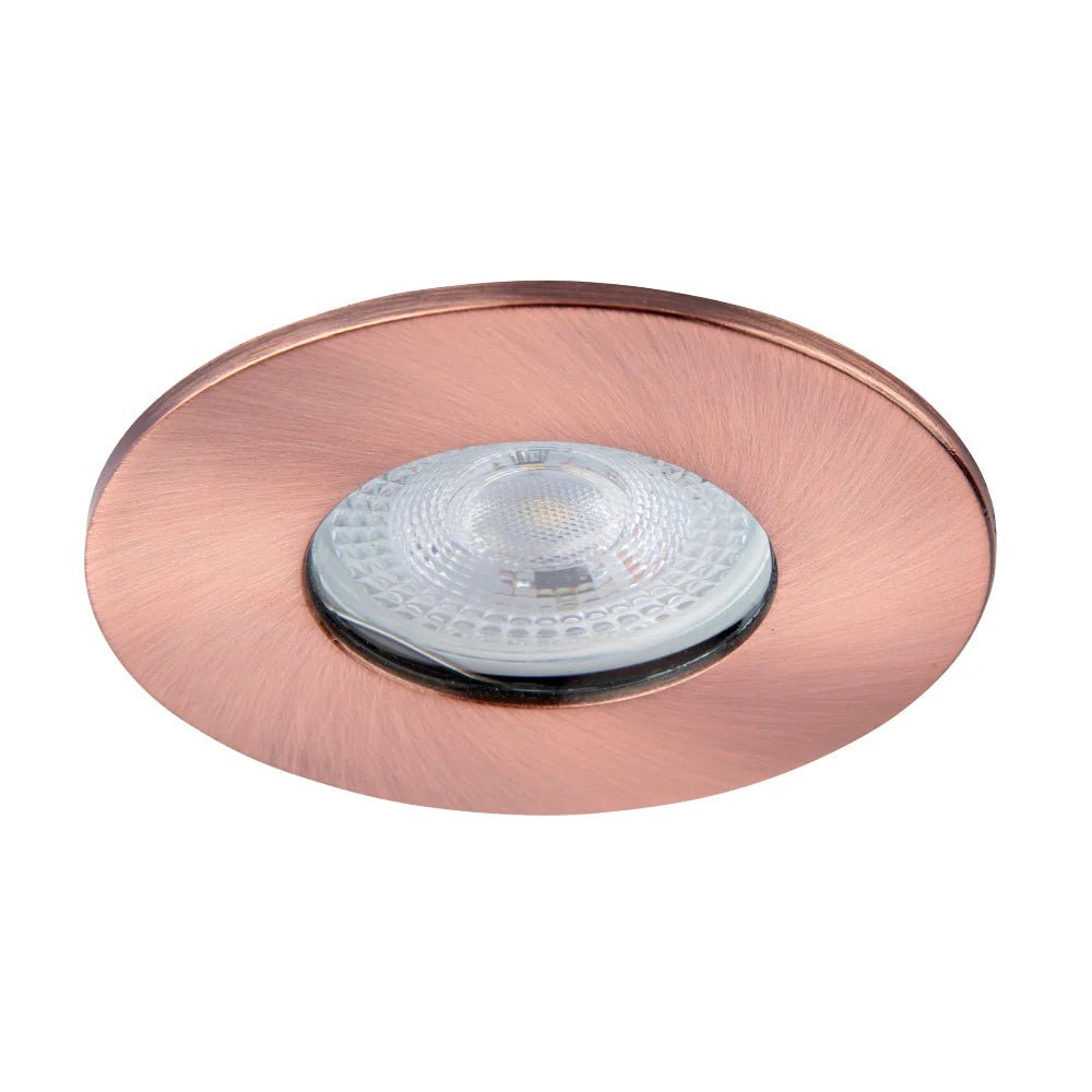 Smart WiFi RGB+CCT Fire Rated Downlight | Alexa & Google | GU10 IP65 | Brushed Copper - LightHub Direct