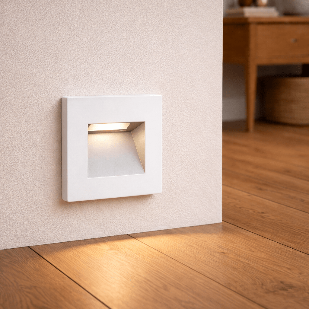 Recessed Indirect Square Wall Step Brick Stair Light for Indoor / Outdoor | LED CCT 1.5W | IP65 | 3000K, 4000K & 6500K | White - LightHub Direct