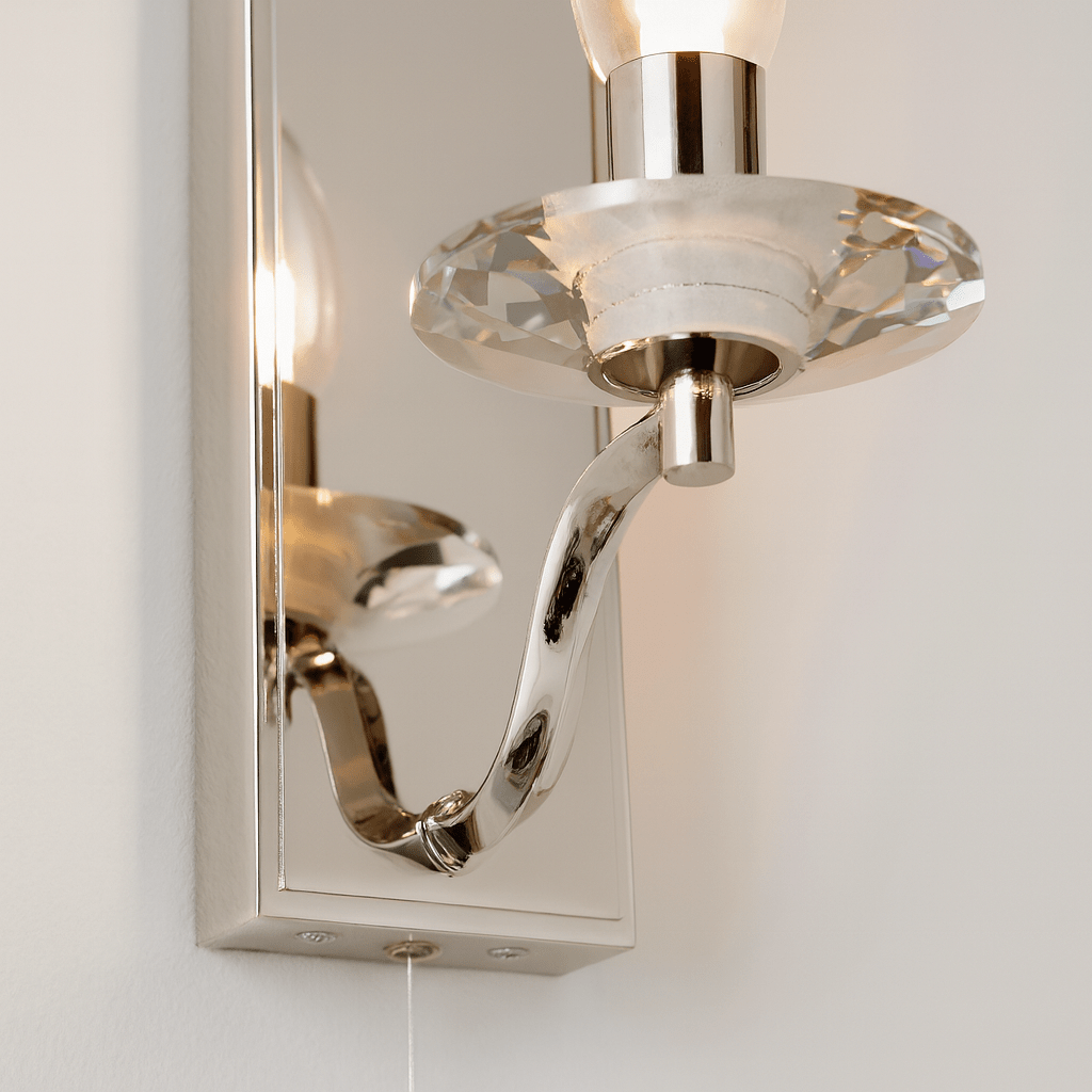 Bathroom Light Wall Semi - Flush Clear Glass Fitting with Pullcord |Switch | G9 | IP44 | Chrome - LightHub Direct
