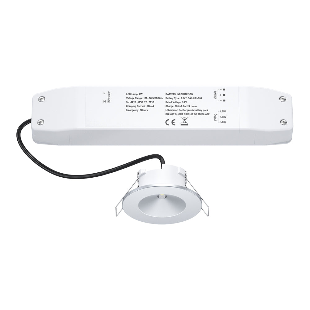 AXIO Mini Non Maintained LED Downlight Pin Spot Light | LED 2W 150lm | 6500K Daylight | IP20 | 3hr Emergency