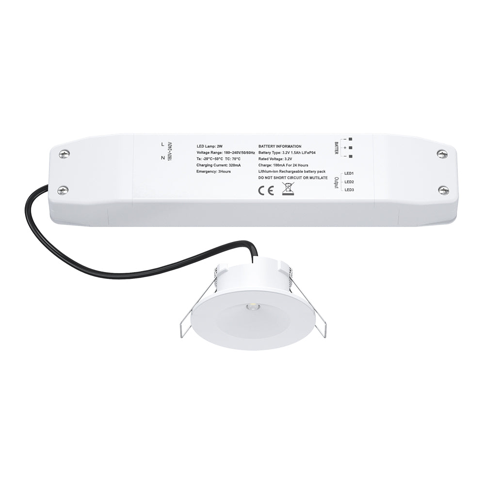 AXIO Mini Non Maintained LED Downlight Pin Spot Light | LED 2W 150lm | 6500K Daylight | IP20 | 3hr Emergency