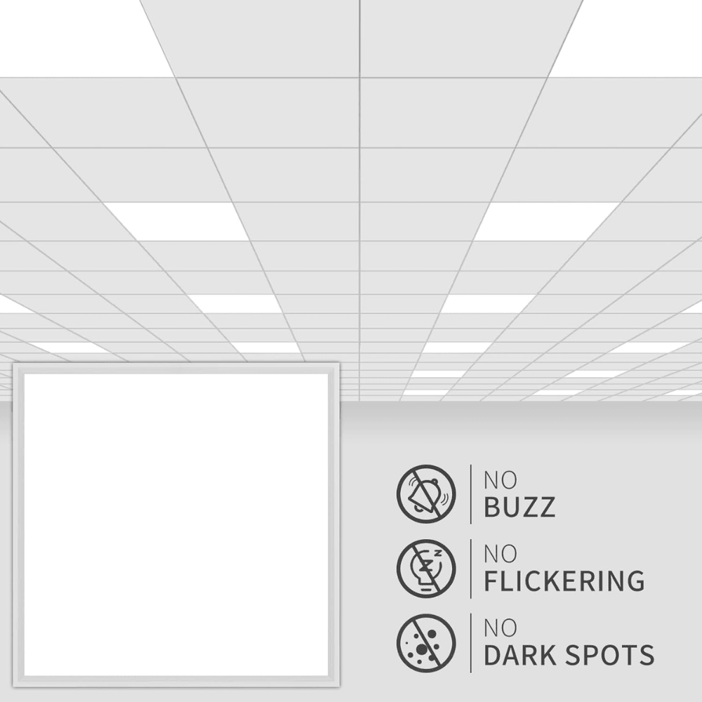 AIRO | 600x600mm Recessed Panel Light | 3hr Emergency Function | 4000K Neutral White | LED 30W 3600lm | For Suspended Modular Ceiling Tile | 6 Pack - LightHub Direct