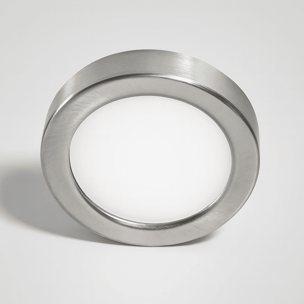 Slim Under - Cabinet Round 3 Pack Kit with Driver | LED 2W | IP20 | 4000K Neutral White | Brushed Steel - LightHub Direct
