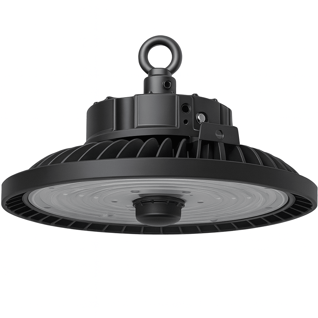 CCT Highbay Industrial Ceiling Dimmable Light for Warehouses & Commercial | LED 120W/150W/200W | 160lm/w | CCT 4000 - 6000K | IP65 | Black - LightHub Direct