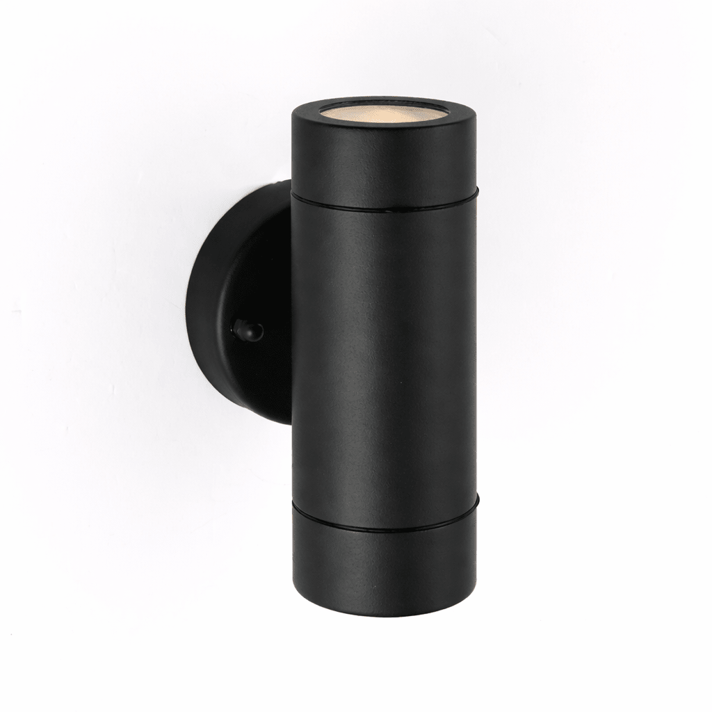 KEW Up / Down Outdoor Stainless Steel Garden Porch Wall Light | GU10 | IP44 | Matte Black - LightHub Direct