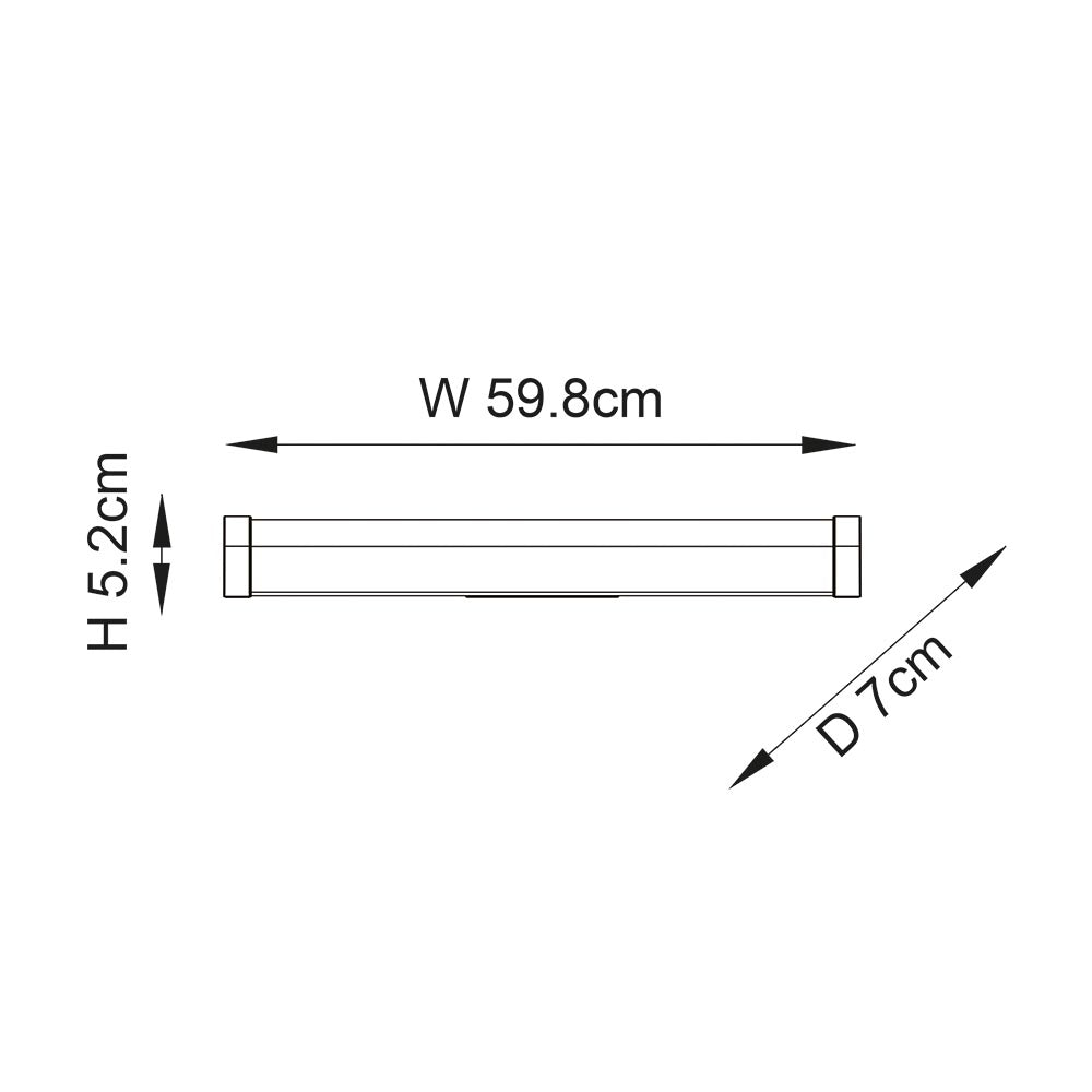 MODA | LED Over Mirror Bathroom Light Wall Flush Fitting | Switched | 15W IP44 | Polished Chrome