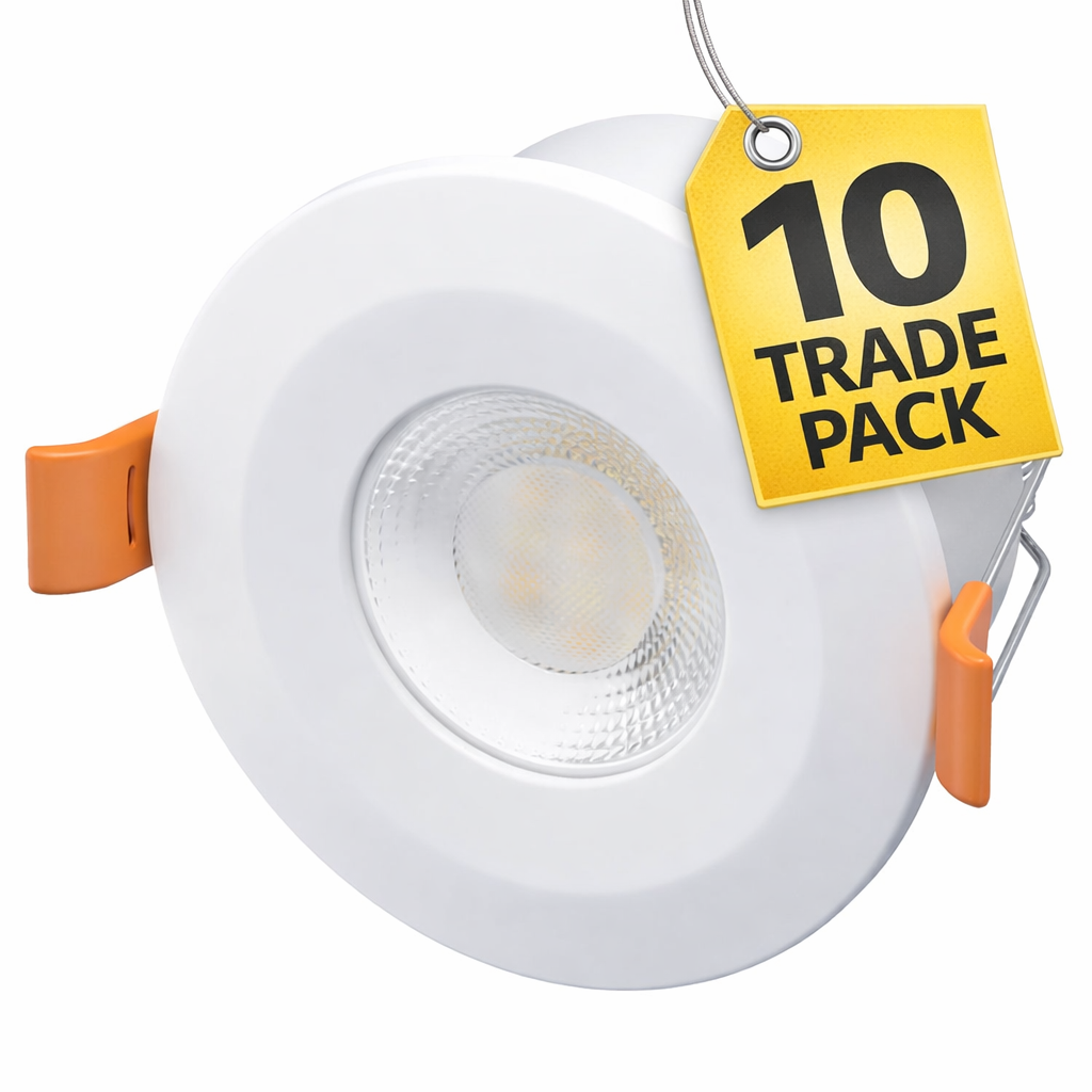 STRATA 5 | Tri-Colour CCT | LED Fire Rated Downlight | Dimmable 5W 600lm | IP65 | White | TRADE 10 Pack