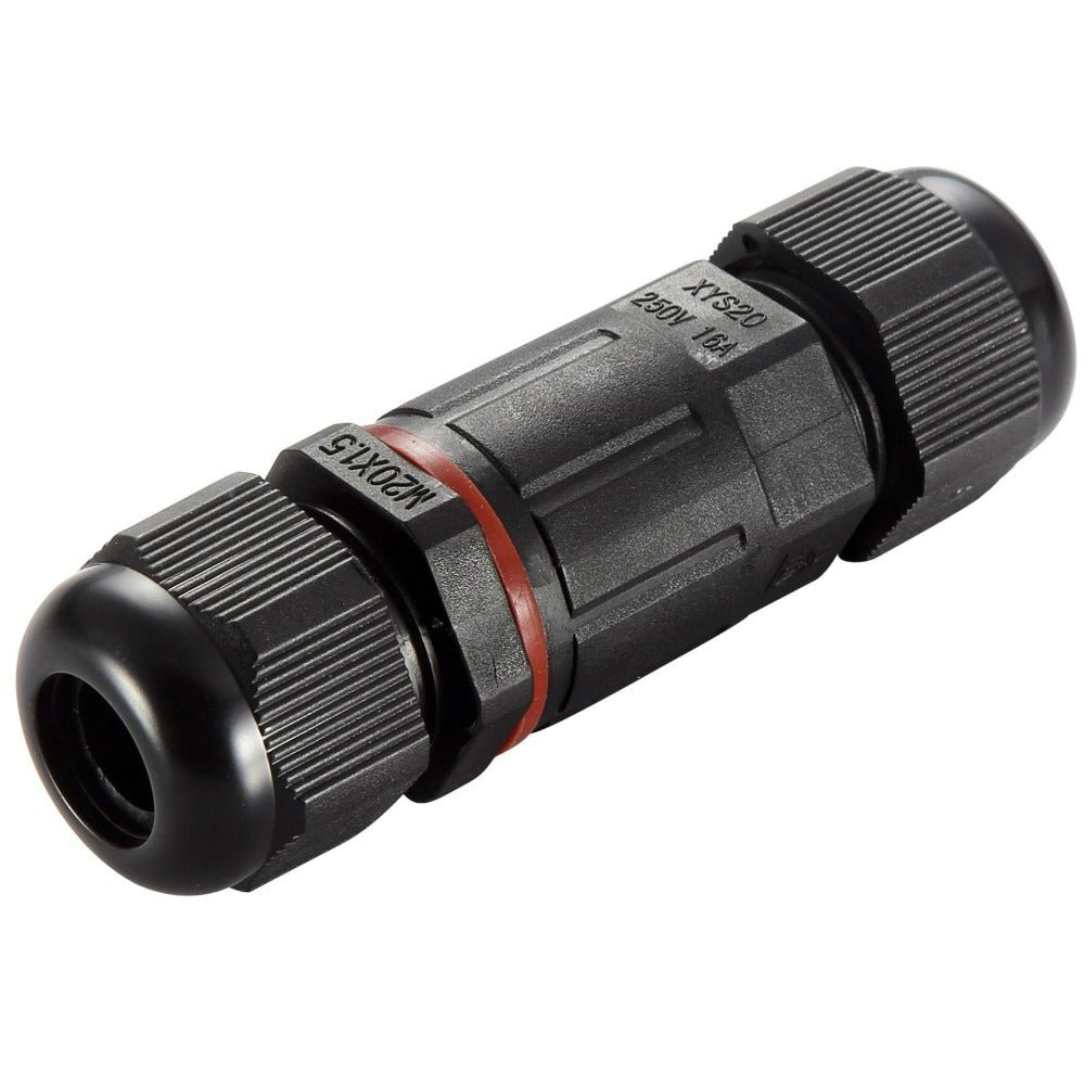 Inline Connector Straight | IP68 | Black - LightHub Direct