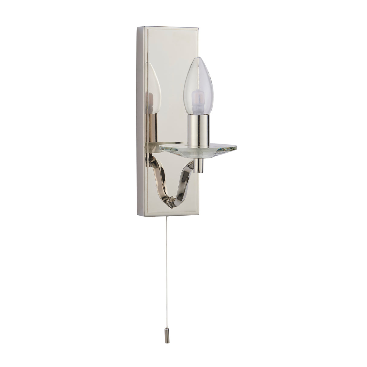 Bathroom Light Wall Semi-Flush Clear Glass Fitting with Pullcord |Switch | G9 | IP44 | Chrome