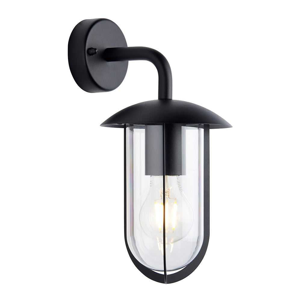 QUINN | Outdoor Fisherman Vintage Lantern Porch Barn Wall Light | E27 | IP44 | Matt Black