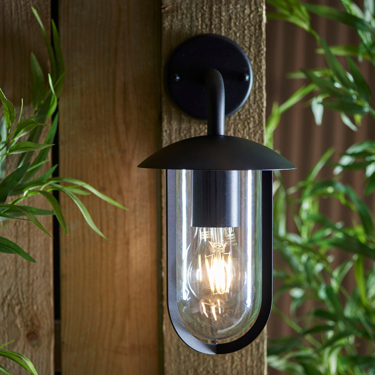 QUINN | Outdoor Fisherman Vintage Lantern Porch Barn Wall Light | E27 | IP44 | Matt Black