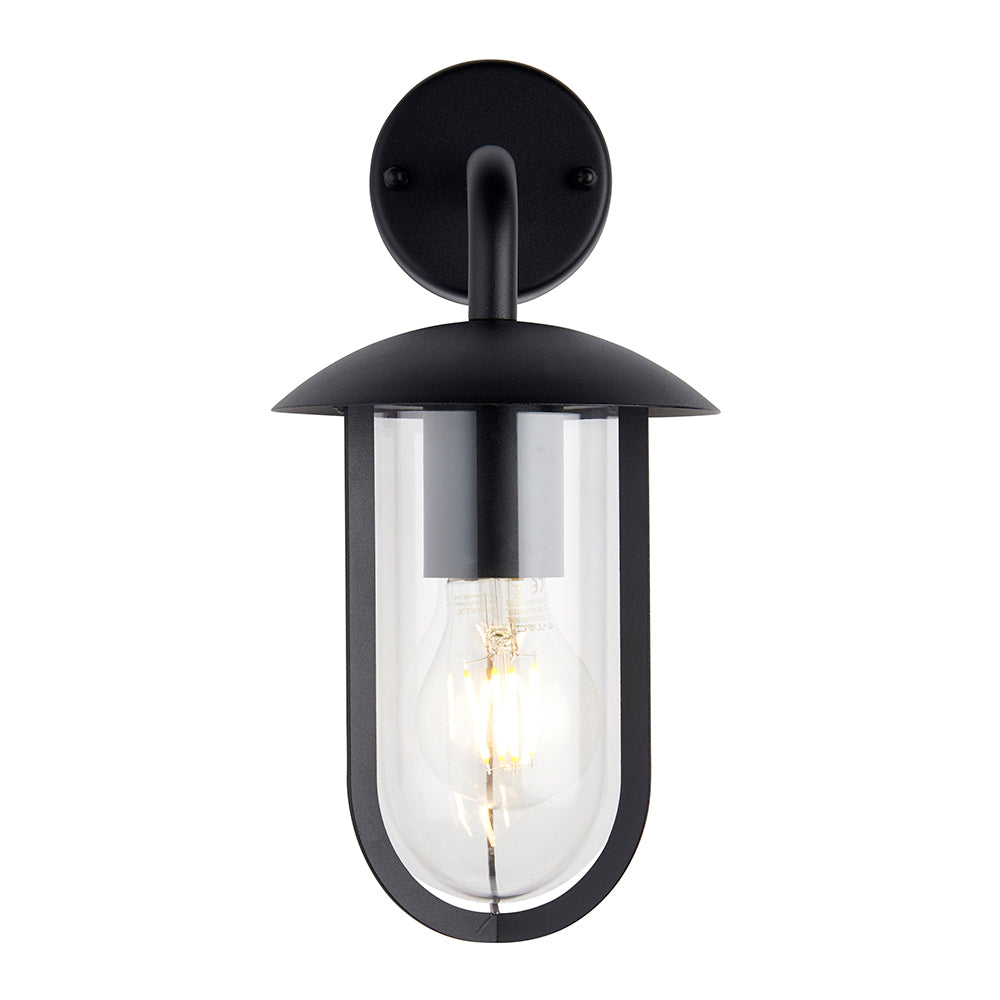 QUINN | Outdoor Fisherman Vintage Lantern Porch Barn Wall Light | E27 | IP44 | Matt Black