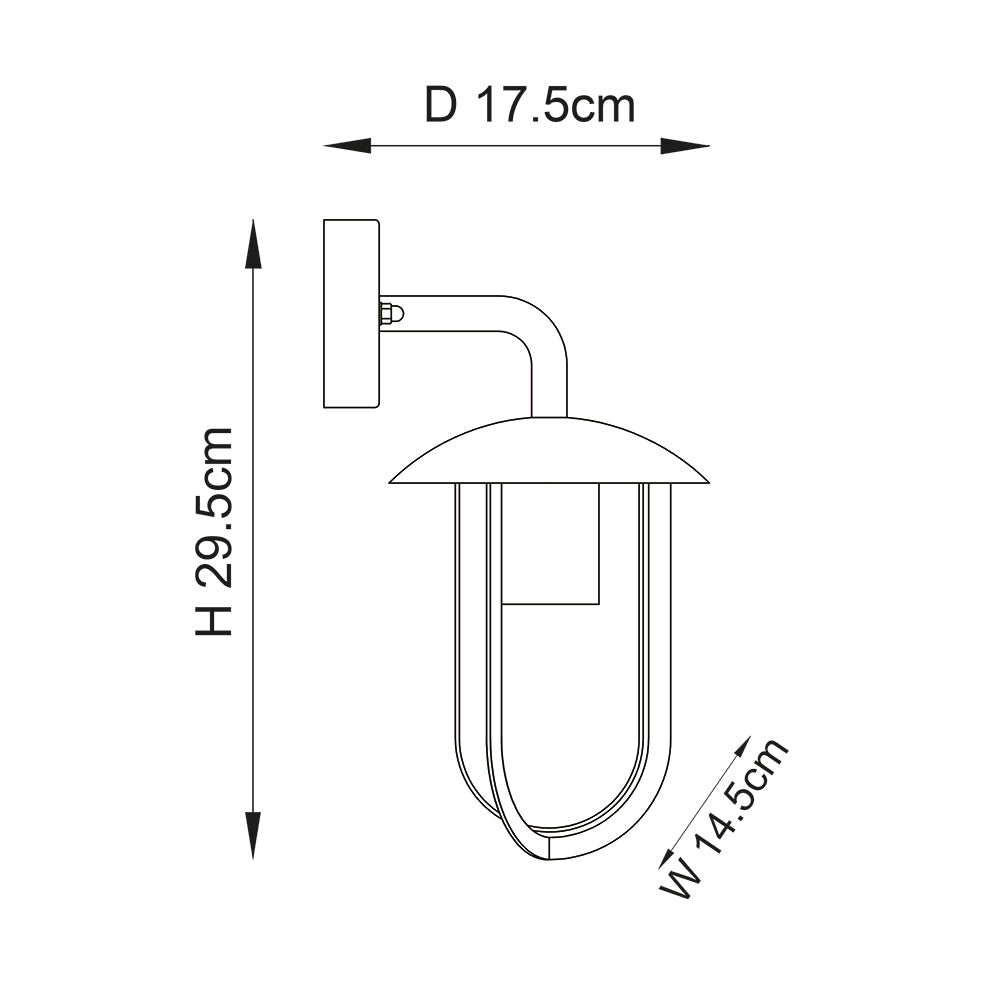 QUINN | Outdoor Fisherman Vintage Lantern Porch Barn Wall Light | E27 | IP44 | Matt Black