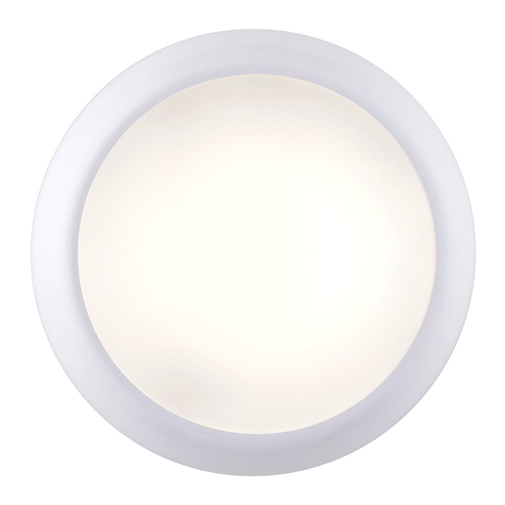 CE3X5 MINI Small 250mm Slim Bulkhead Light | LED Multi Wattage 1200lm | Tri - Colour CCT | IP65 | White | Microwave Sensor - LightHub Direct