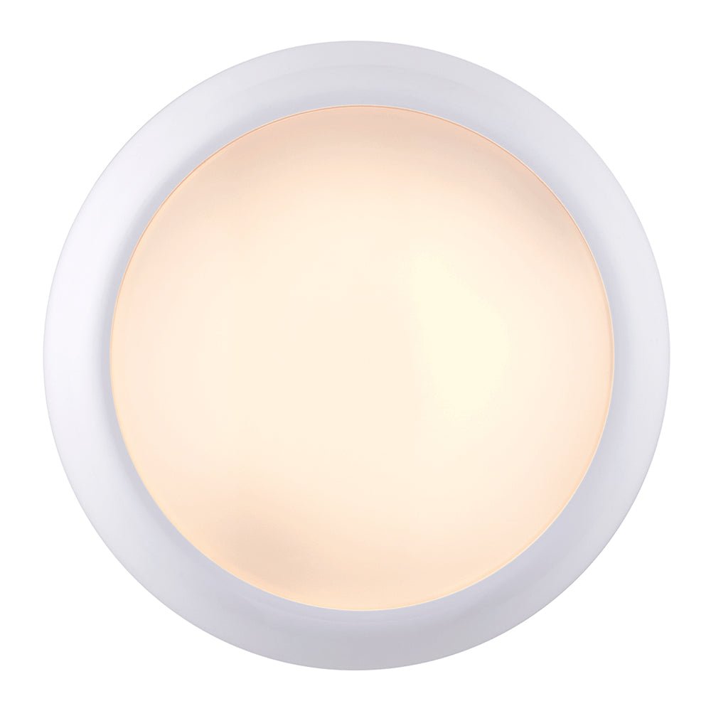 CE3X5 MINI Small 250mm Slim Bulkhead Light | LED Multi Wattage 1200lm | Tri - Colour CCT | IP65 | White | Microwave Sensor - LightHub Direct