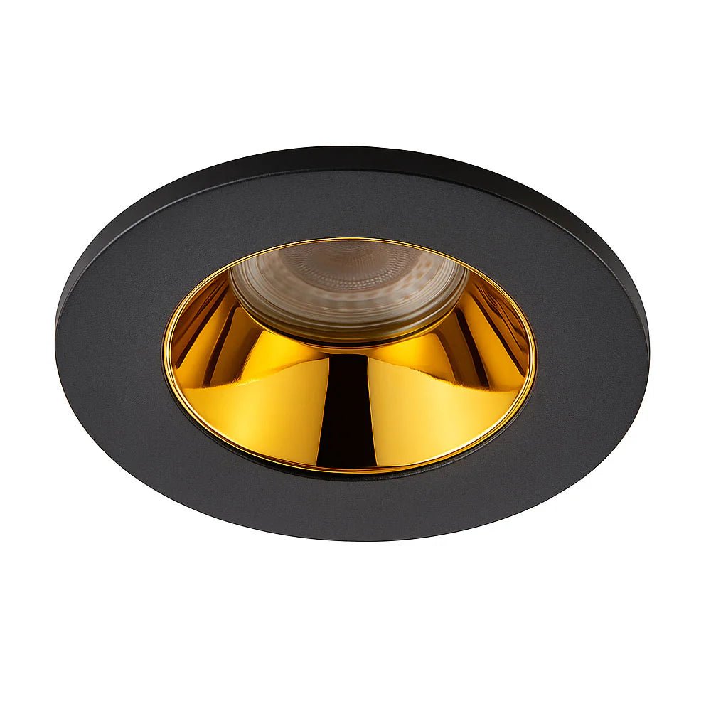 4CCT Fire Rated Dimmable Anti - Glare Downlight | LED 5 - 7W 650lm | CCT Tri - Colour | IP65 | Black & Brass - LightHub Direct
