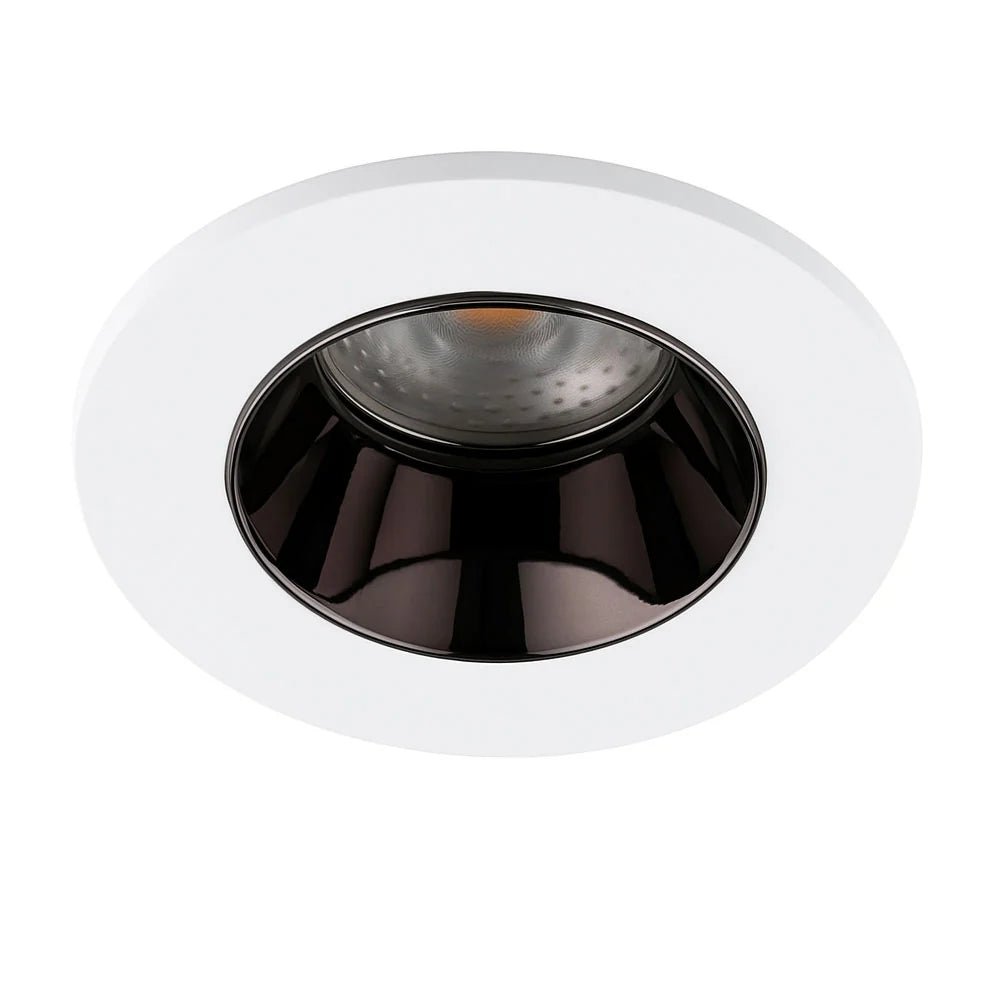 4CCT Fire Rated Dimmable Anti - Glare Downlight | LED 5 - 7W 650lm | CCT Tri - Colour | IP65 | White & Black Nickel - LightHub Direct