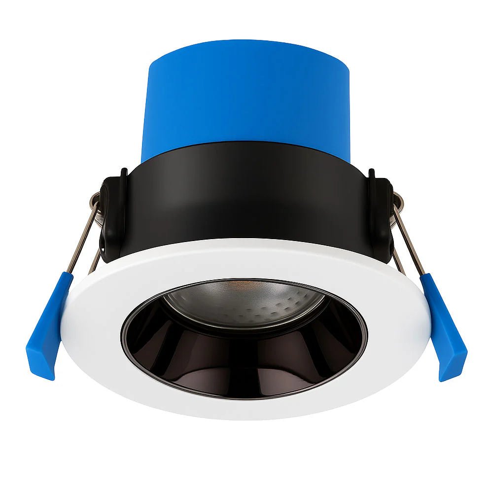 4CCT Fire Rated Dimmable Anti - Glare Downlight | LED 5 - 7W 650lm | CCT Tri - Colour | IP65 | White & Black Nickel - LightHub Direct
