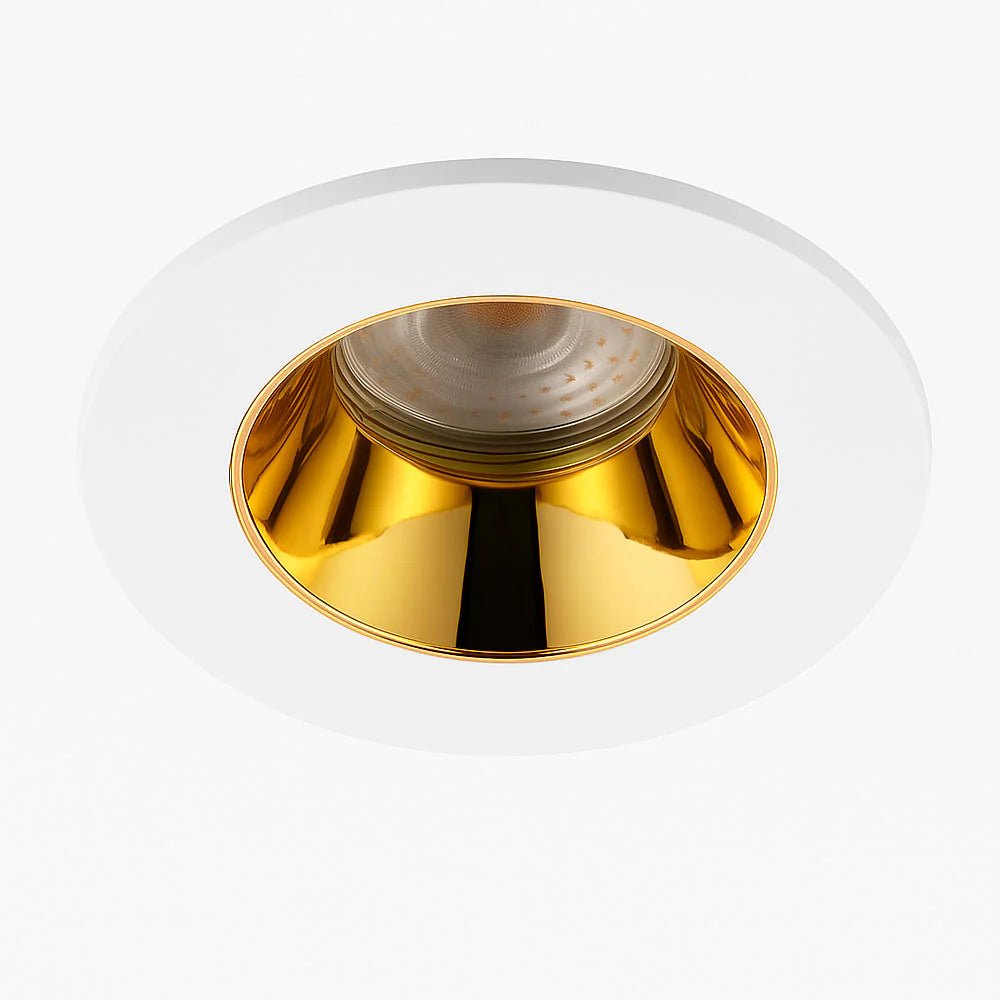 4CCT Fire Rated Dimmable Anti - Glare Downlight | LED 5 - 7W 650lm | CCT Tri - Colour | IP65 | White & Brass - LightHub Direct
