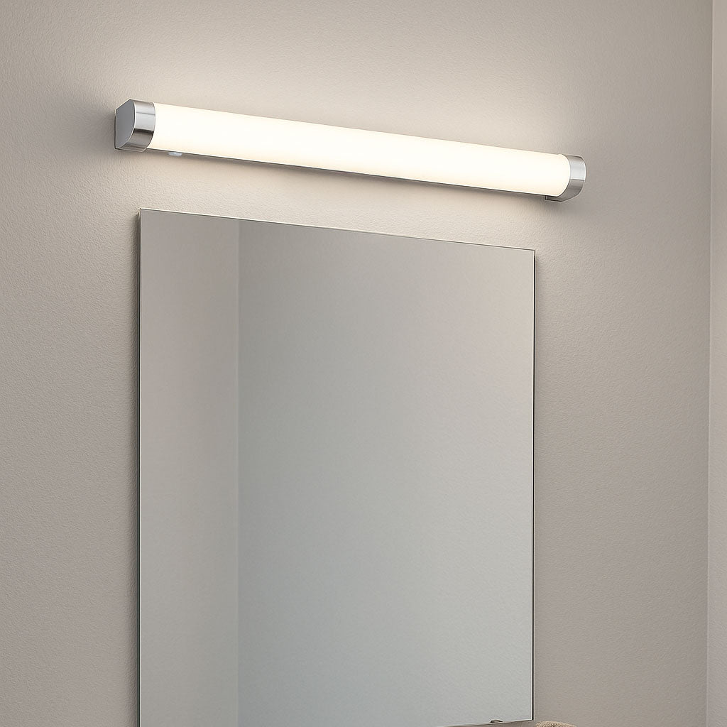 MODA | LED Over Mirror Bathroom Light Wall Flush Fitting | Switched | 15W IP44 | Polished Chrome