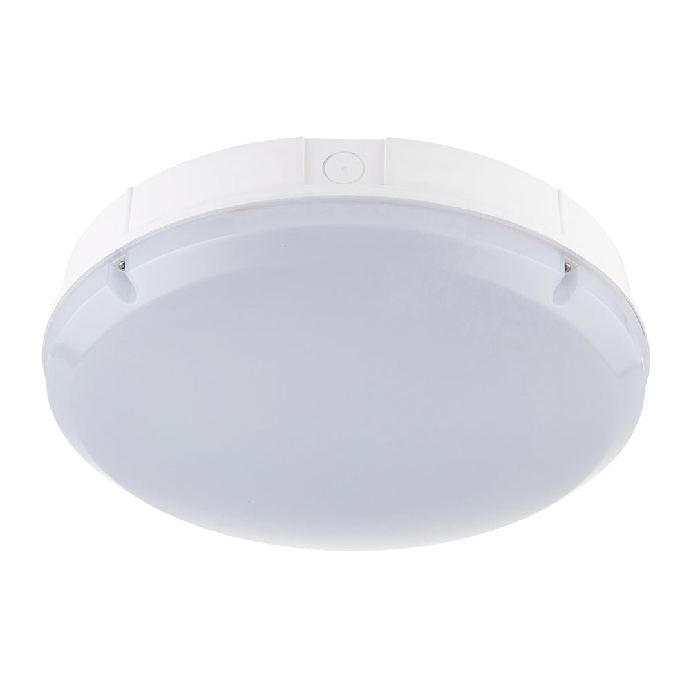 BALHAM PRO Drum Bulkhead Light Fitting | LED Multi Wattage | CCT 5 - Colour | IP65 | Microwave Motion Sensor - LightHub Direct