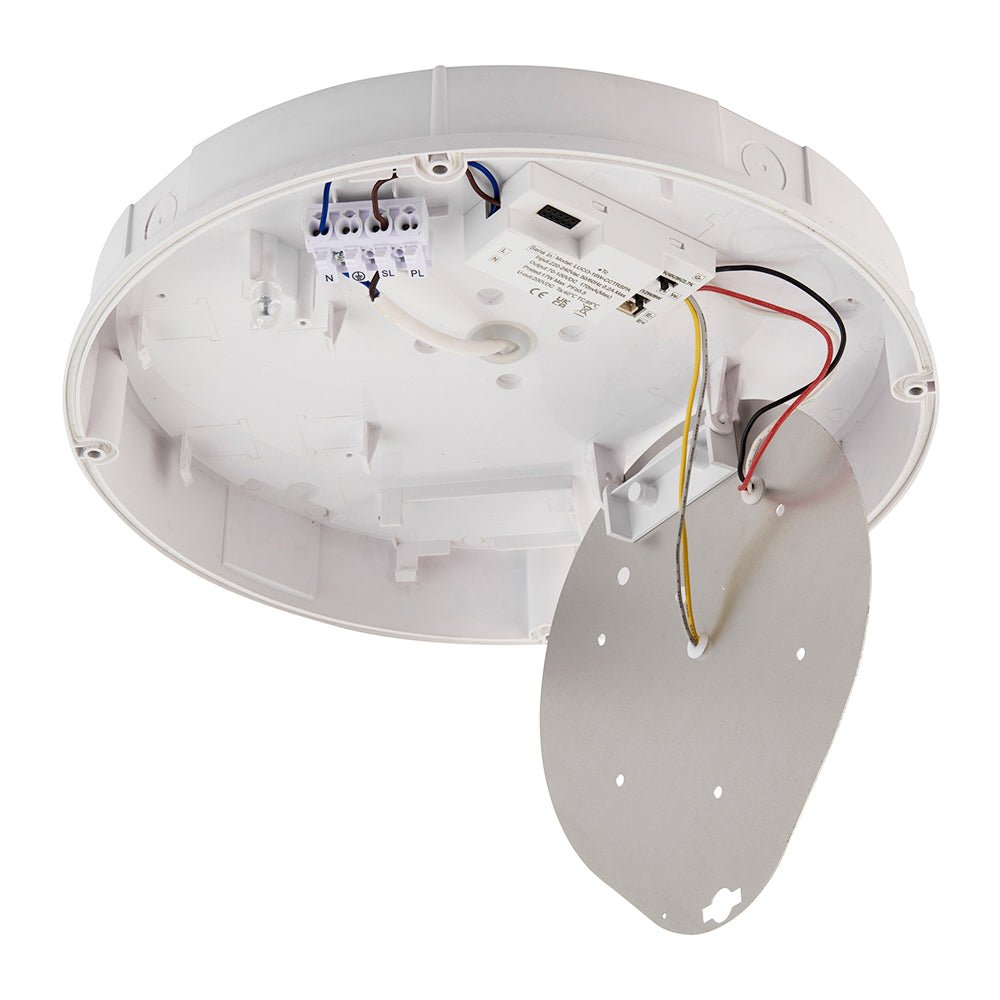 BALHAM PRO Drum Bulkhead Light Fitting | LED Multi Wattage | CCT 5 - Colour | IP65 | Polished Chrome | Standard Model - LightHub Direct