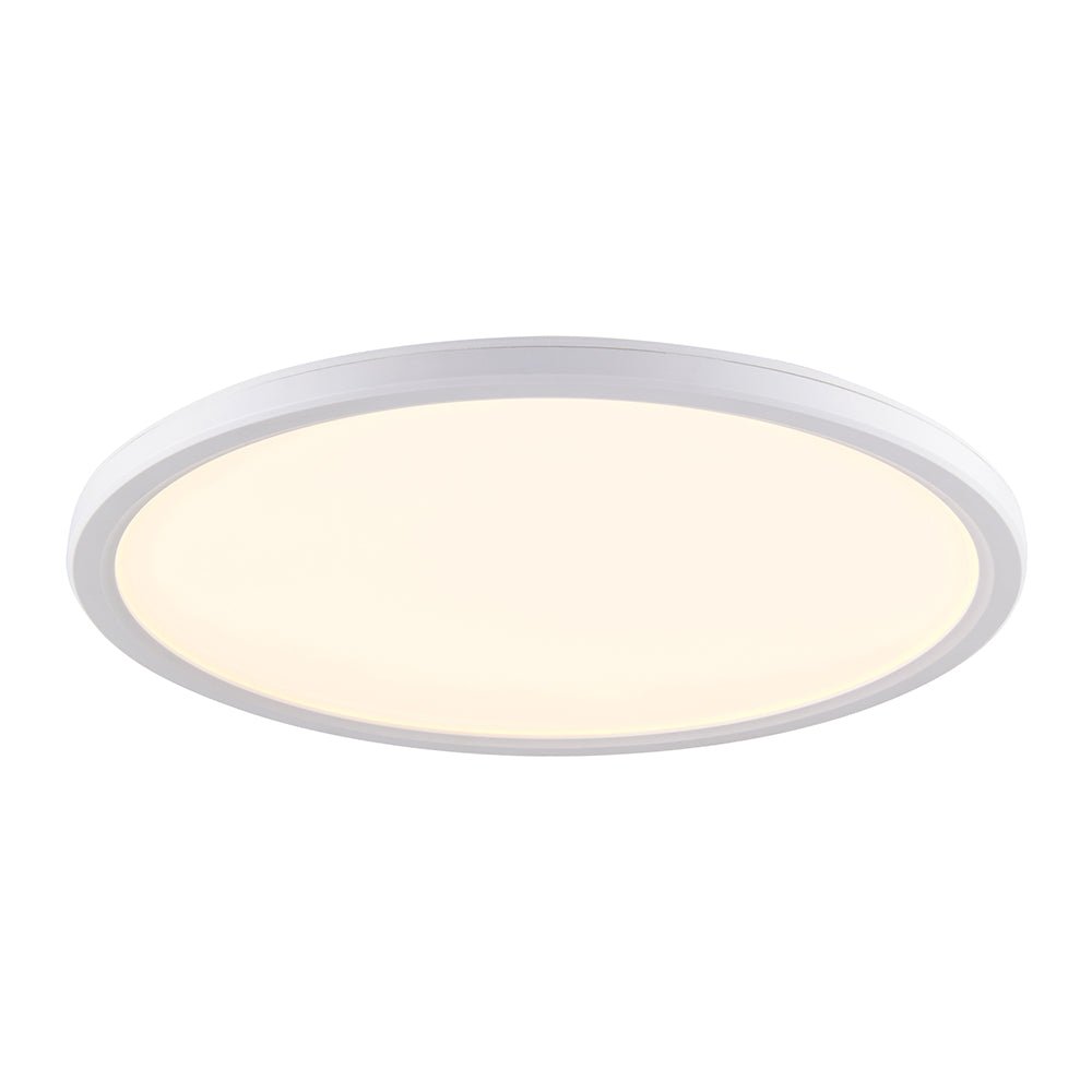CCT Slim Low Profile Circular Flush Ceiling Corridor Bathroom Kitchen Light | 12W LED 1200lm | IP54 | White - LightHub Direct