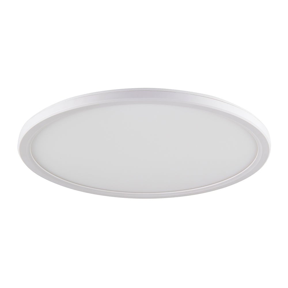 CCT Slim Low Profile Circular Flush Ceiling Corridor Bathroom Kitchen Light | 12W LED 1200lm | IP54 | White - LightHub Direct
