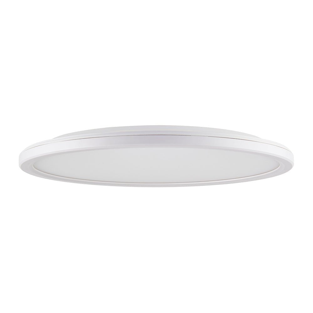 CCT Slim Low Profile Circular Flush Ceiling Corridor Bathroom Kitchen Light | 12W LED 1200lm | IP54 | White - LightHub Direct