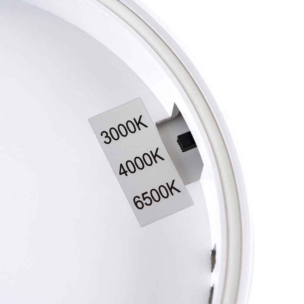 CCT Slim Low Profile Circular Flush Ceiling Corridor Bathroom Kitchen Light | 12W LED 1200lm | IP54 | Chrome - LightHub Direct