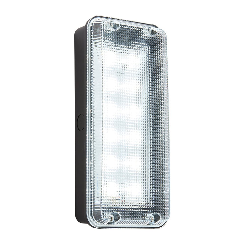 AVIT Rectangle Bulkhead Light Fitting | LED 10W 1200lm | CCT Tri - colour | IP65 | Black - LightHub Direct