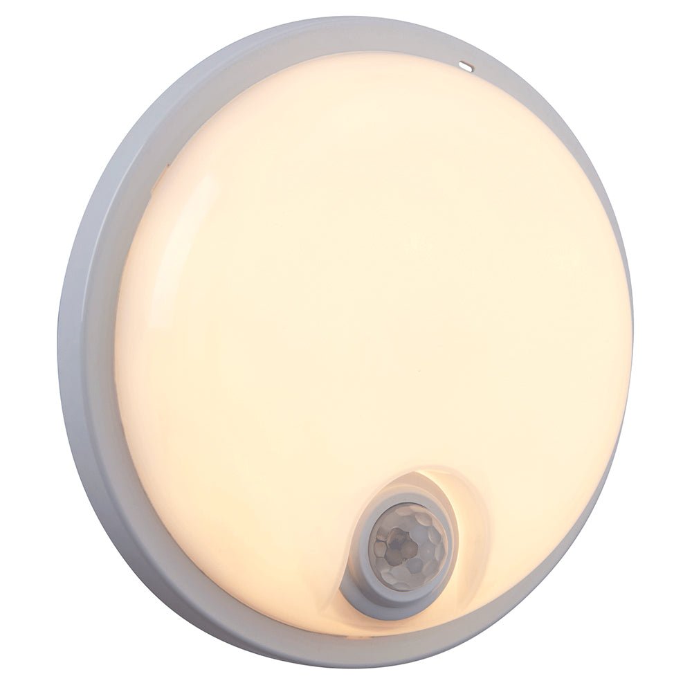 SOHO Compact Bulkhead Light Fitting | LED 15W 1500lm | CCT Tri - Colour | IP65 | PIR Motion Sensor - LightHub Direct
