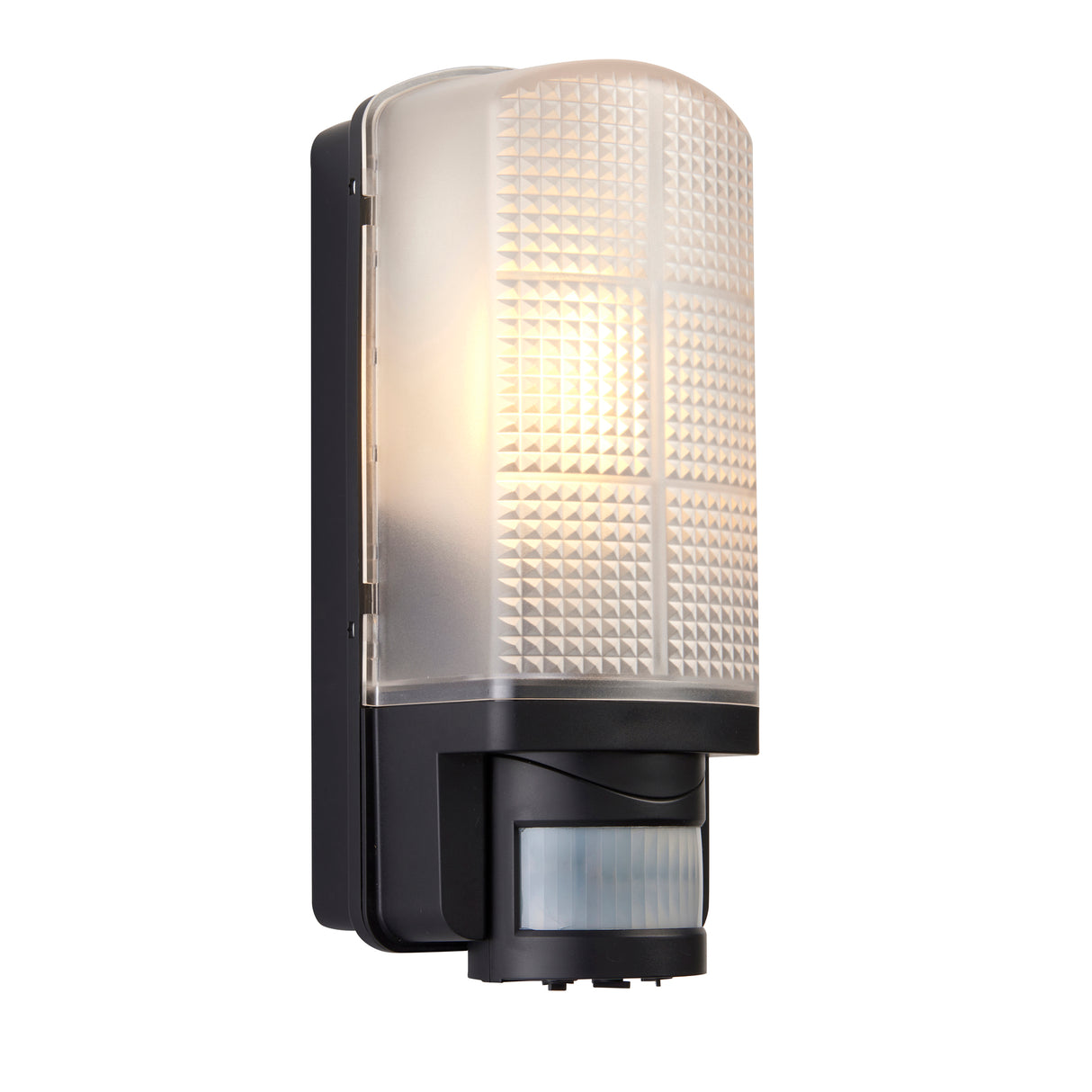 LED CCT Outdoor Bulkhead Wall Light Fitting | 8W E27 | CCT Tri-Colour | IP44 | PIR Motion Sensor | Black
