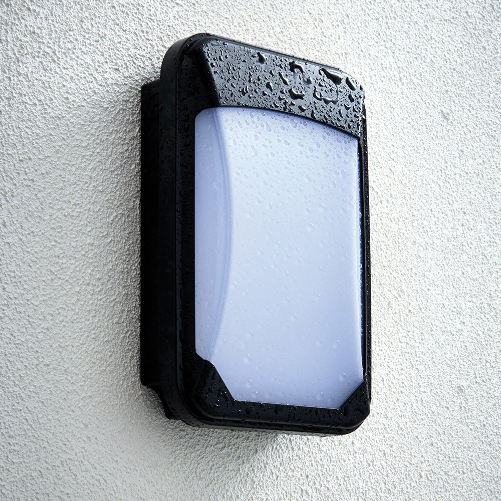 Photocell Dusk to Dawn LED Slim Exterior Wall Pack Bulkhead Light Outside Security Black - LightHub Direct