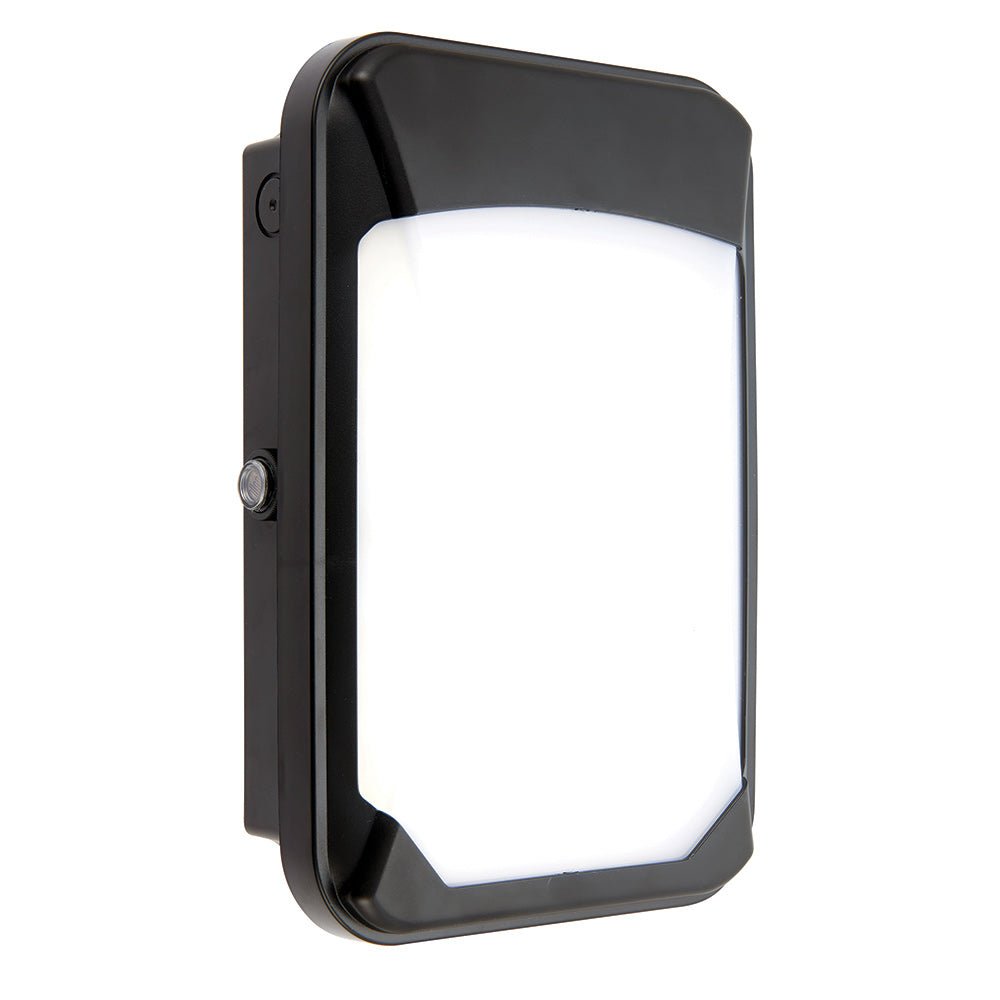 Photocell Dusk to Dawn LED Slim Exterior Wall Pack Bulkhead Light Outside Security Black - LightHub Direct