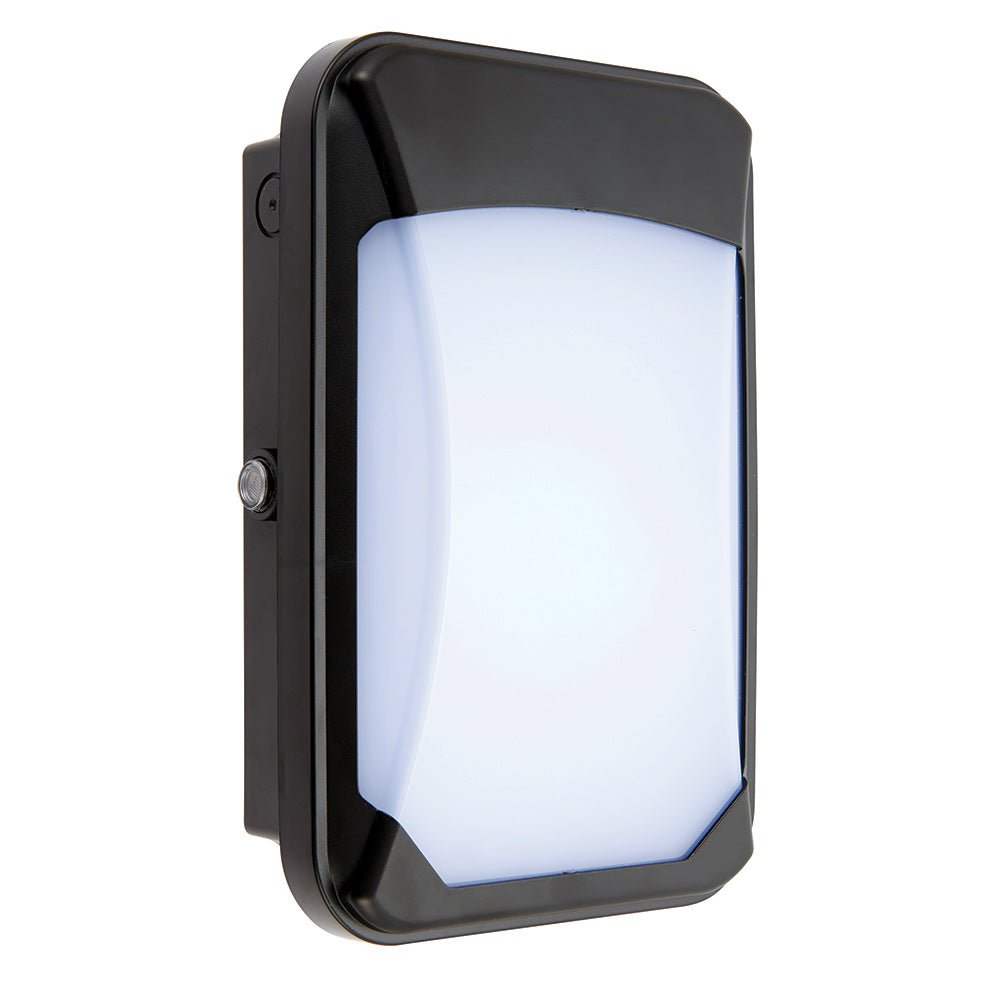 Photocell Dusk to Dawn LED Slim Exterior Wall Pack Bulkhead Light Outside Security Black - LightHub Direct