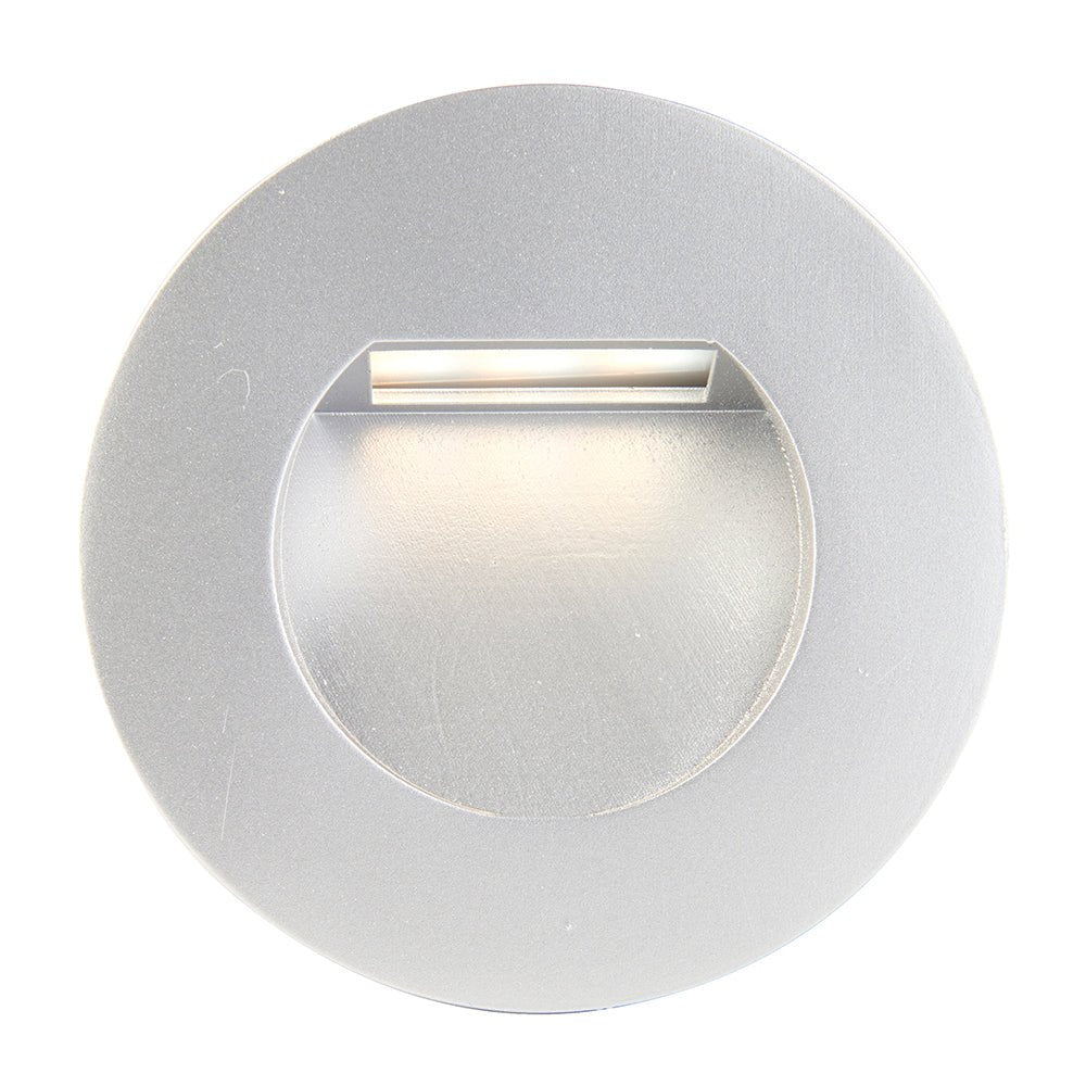 Recessed Indirect Round Wall Step Brick Stair Light for Indoor / Outdoor | LED CCT 1.5W | IP65 | 3000K, 4000K & 6500K | Silver - LightHub Direct