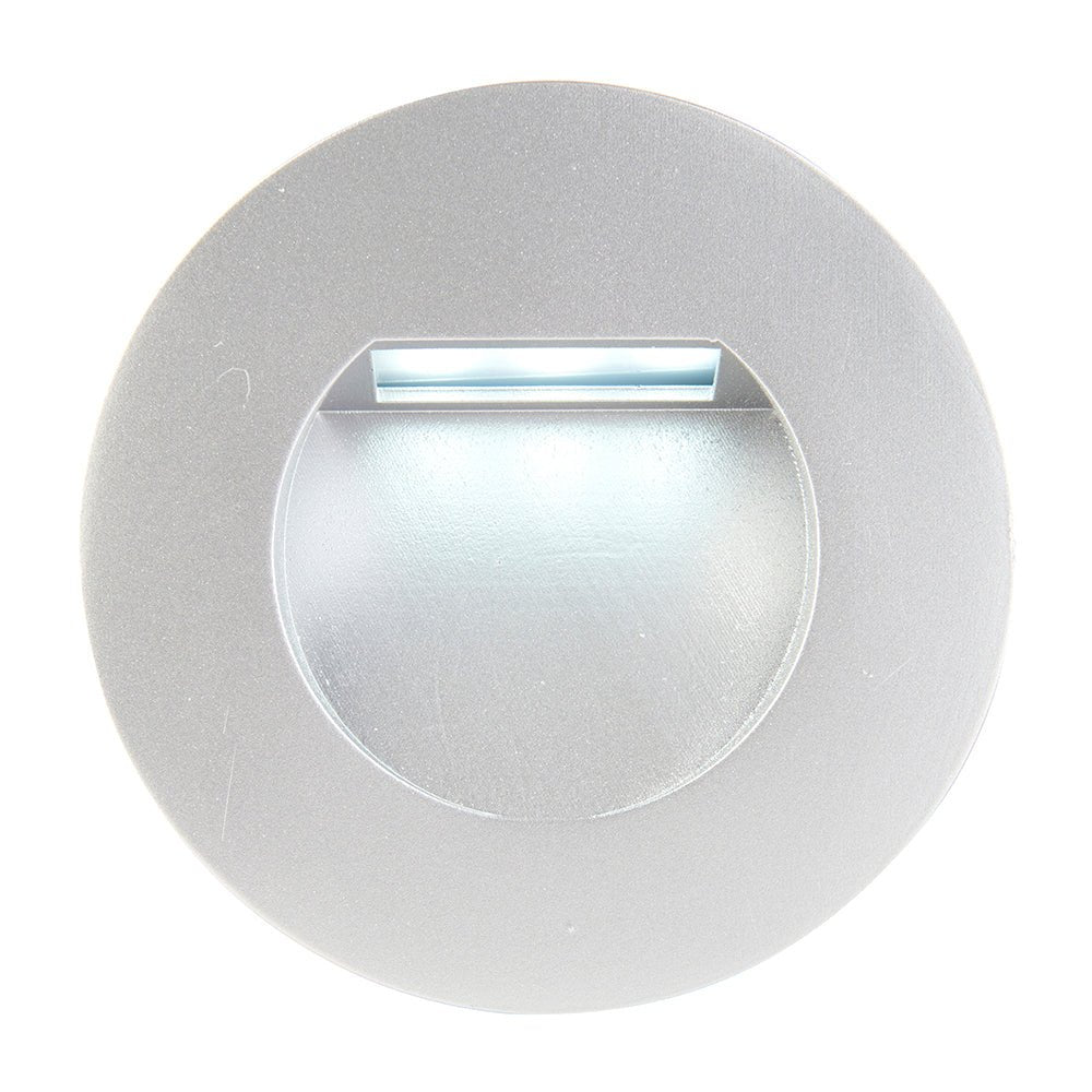 Recessed Indirect Round Wall Step Brick Stair Light for Indoor / Outdoor | LED CCT 1.5W | IP65 | 3000K, 4000K & 6500K | Silver - LightHub Direct