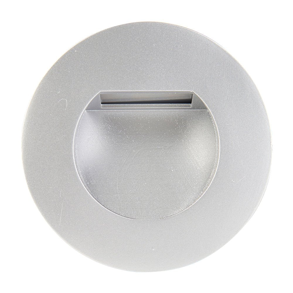 Recessed Indirect Round Wall Step Brick Stair Light for Indoor / Outdoor | LED CCT 1.5W | IP65 | 3000K, 4000K & 6500K | Silver - LightHub Direct