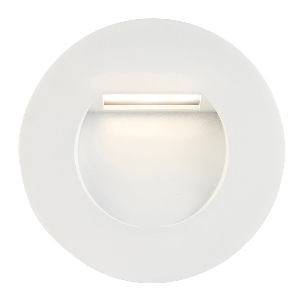 Recessed Indirect Round Wall Step Brick Stair Light for Indoor / Outdoor | LED CCT 1.5W | IP65 | 3000K, 4000K & 6500K | White - LightHub Direct