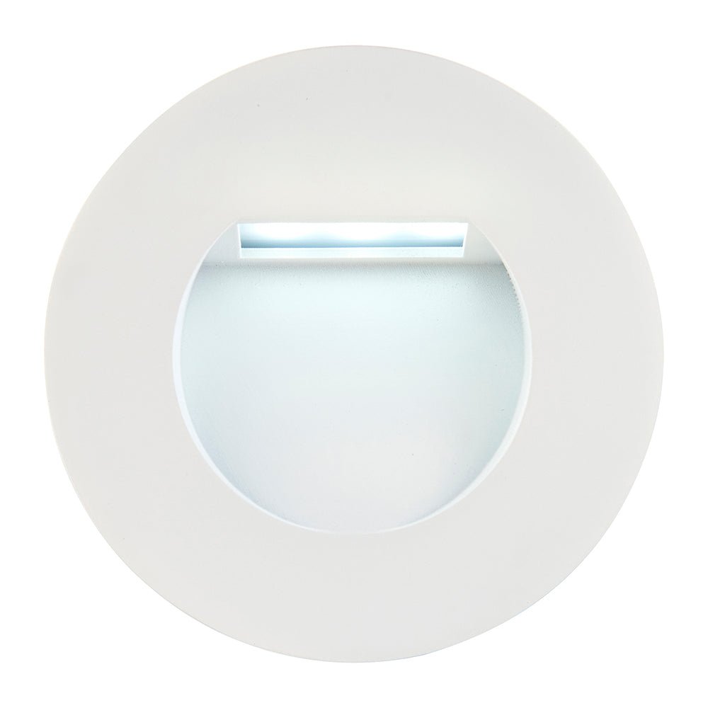 Recessed Indirect Round Wall Step Brick Stair Light for Indoor / Outdoor | LED CCT 1.5W | IP65 | 3000K, 4000K & 6500K | White - LightHub Direct