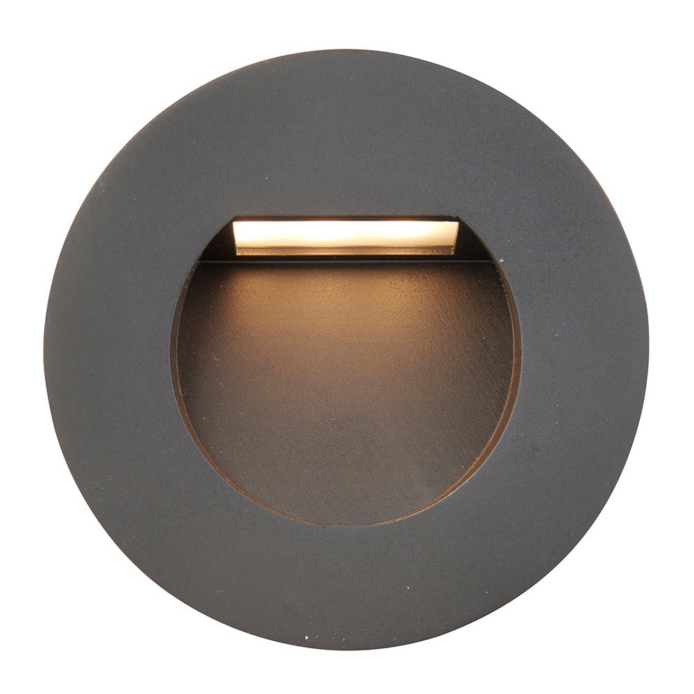 Recessed Indirect Round Wall Step Brick Stair Light for Indoor / Outdoor | LED CCT 1.5W | IP65 | 3000K, 4000K & 6500K | Black - LightHub Direct