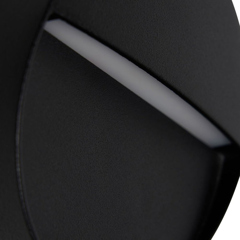 ONZA | Outdoor Surface Indirect Round Wall Brick Step Guide Light | LED 3W 110mm | IP54 | 4000K Neutral White | Black - LightHub Direct